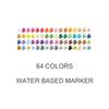 Double Head Soft Head Marker Water Based Marker Set Painting Marker Student Marker Pen 24/36/48/64 Colors Triangular Marker