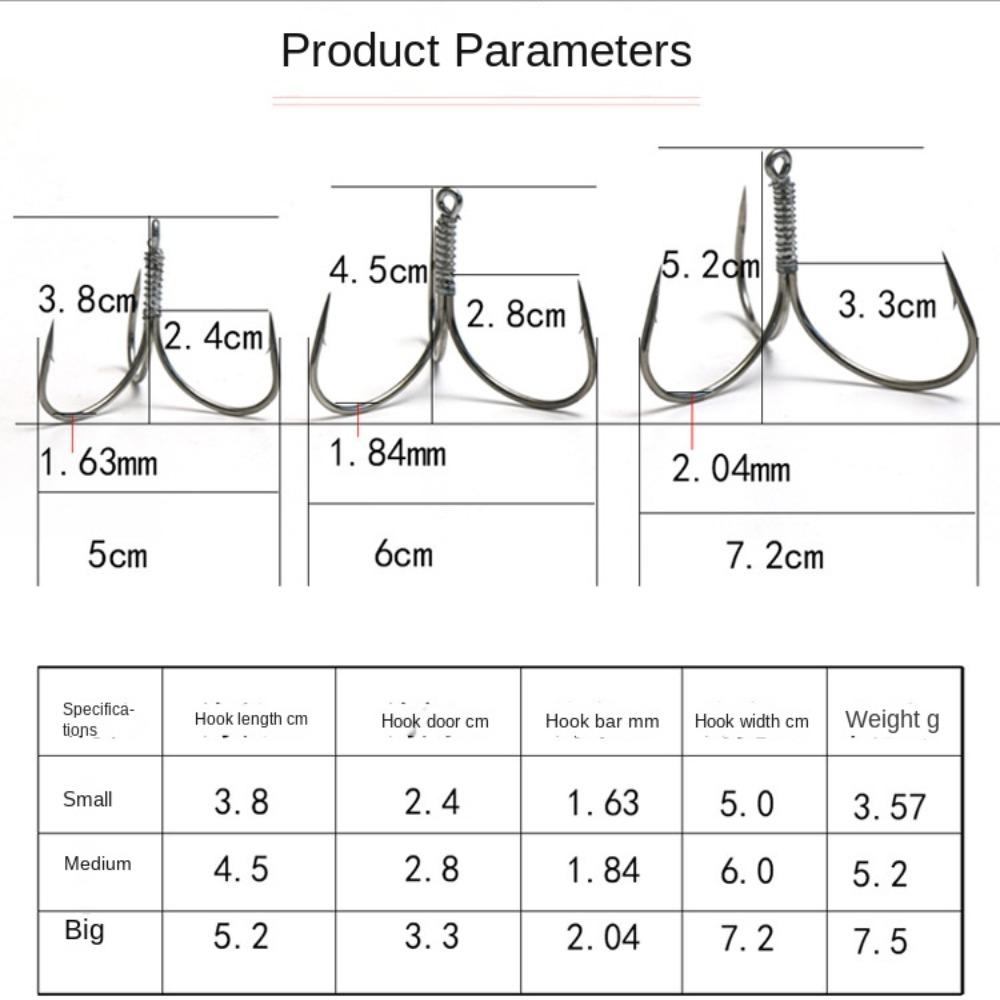 5pcs Treble Jig Fishhooks Lure Barbed Hooks new High Carbon Steel Hook  Durable