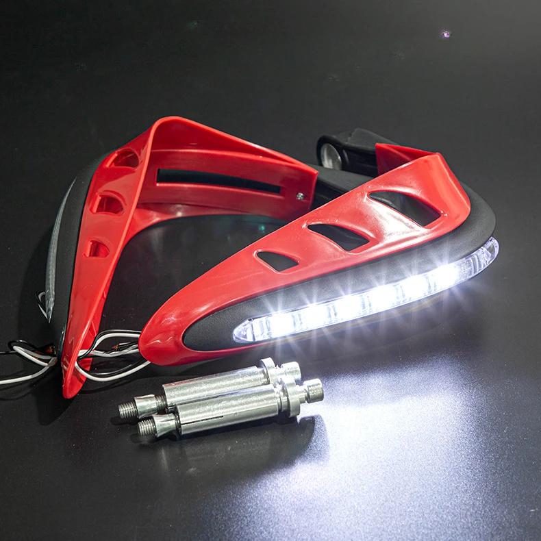 LED Flashing Motorcycle Hand Guards - Waterproof Turn Signal Covers for Street Bikes & Dirt Bikes, Durable ABS Material