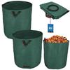 Garden Basket for Leaves and Grass, Round, Foldable, Large, 635 L, Set of 2