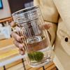 Glass Tea Cups Transparent Tea Infuser Cup Leak Proof Heat Resistant Mug with Large Capacity for Camping Home Car Serving Friend