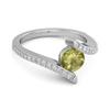 Peridot Contemporary Pavé Bypass Ring - Sterling Silver