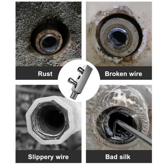 Извлекатель сломанных винтов с гаечным ключом, прочный инструмент для снятия металлических винтов, универсальный инструмент для извлечения проводов угловых вентилей кранов 1/2 3/4 дюйма
