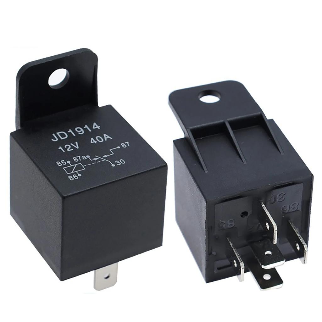 5-PCS Waterproof Automotive Relay 12V 24V 5Pin 40A Car Relay with Black Red Copper Terminal Auto Relay Socket Harness Cable