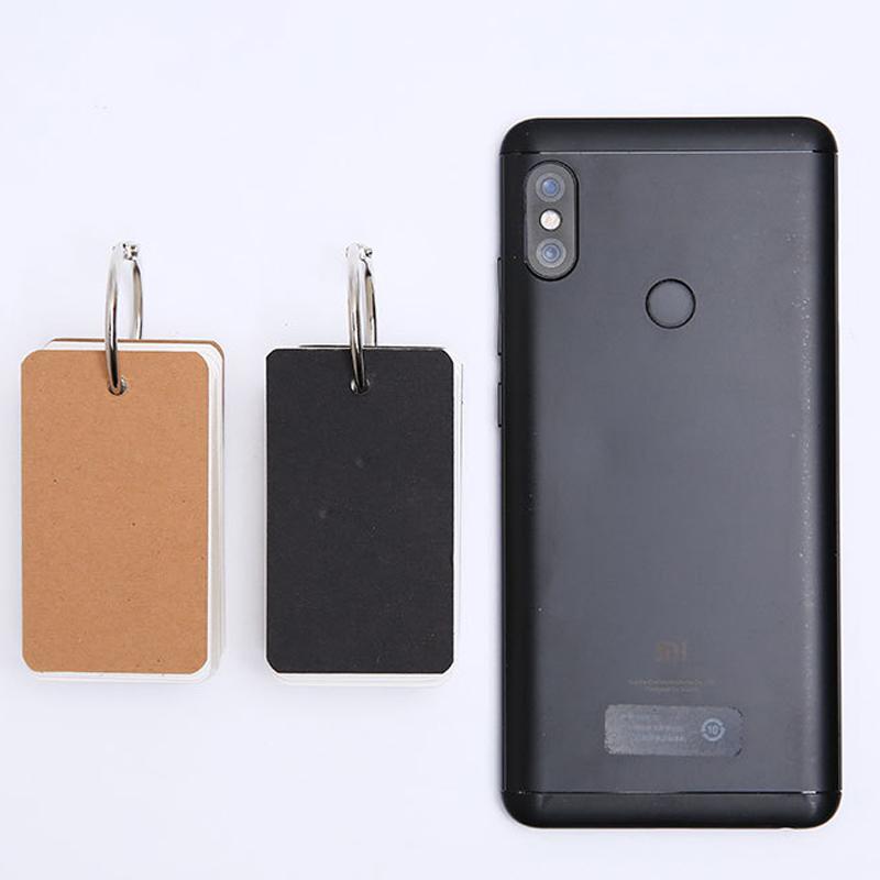 100 шт./кор. блокноты с рукописными картами из воловьей кожи, цветные карты со словами, блокнот для заметок, пустой крафт-бумага, милое кольцо с пряжкой, открытка с буквами