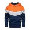 2024 Мужская европейская и американская толстовка с капюшоном в стиле колор-блок - повседневный модный топ на весну и осень