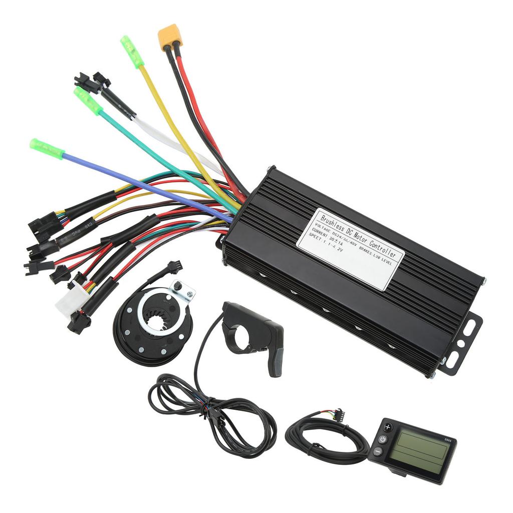 Electric Bike Lithium Battery Modification Controller Kit 30A Sine Wave Controller with Panel DC24 36 48V