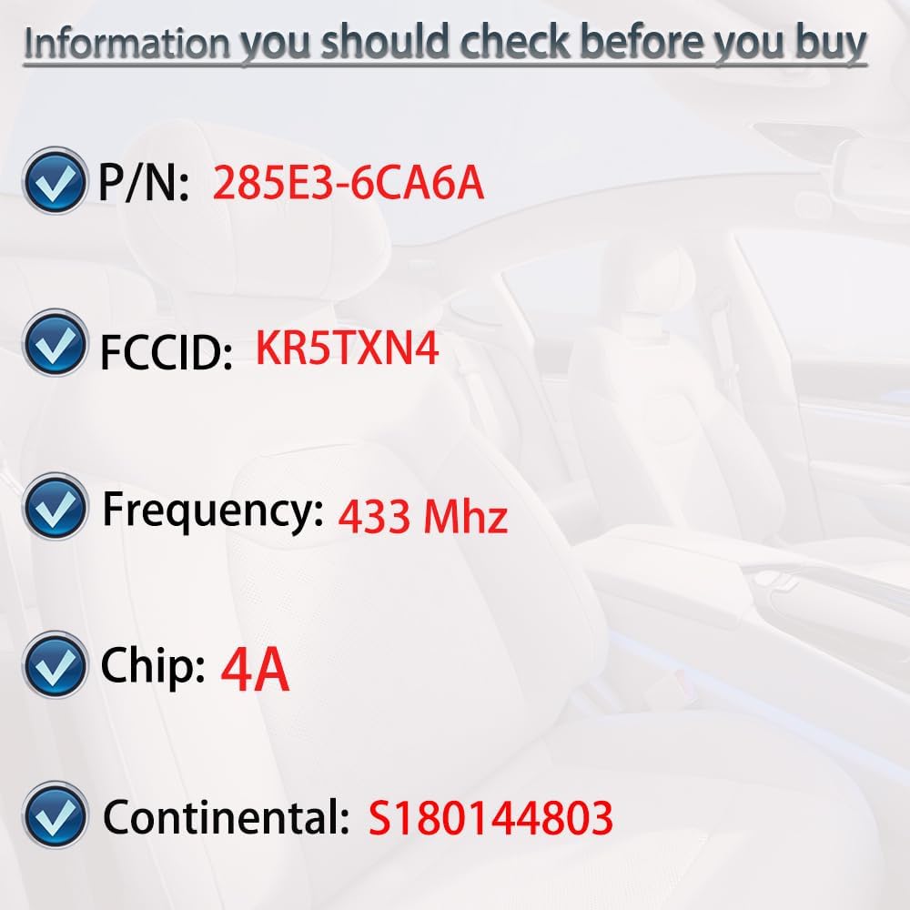 Брелок Бесключевой Доступ Подходит для Nissan Altima Versa Sentra - Дистанционное Управление Кнопка СТАРТА Замена Ключа 5 Кнопок FCC: KR5TXN4, № детали 285E3-6CA6A