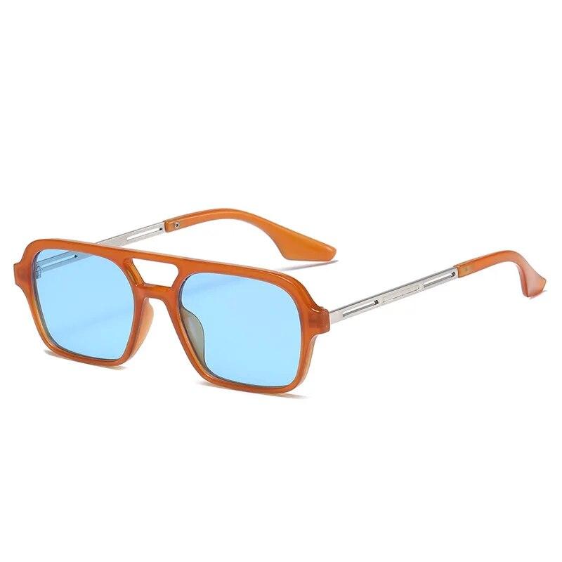 Retro Double Bridges Women Pilot Sunglasses Fashion Pink Gradient Eyewear Trending Hollow Leopard Blue Sun Glasses Men Shades