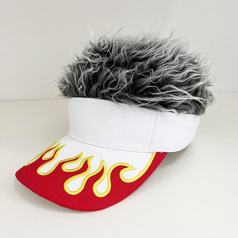 Fashion American flag simulation wig baseball cap European and American street personality wide brim cap batch