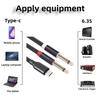 Кабель-разветвитель USB C на 2x 1/4 дюйма, 0,5/1 м, с позолоченным разъемом, USB Type C на 1/4, гибкий, для смартфона, планшета, ноутбука