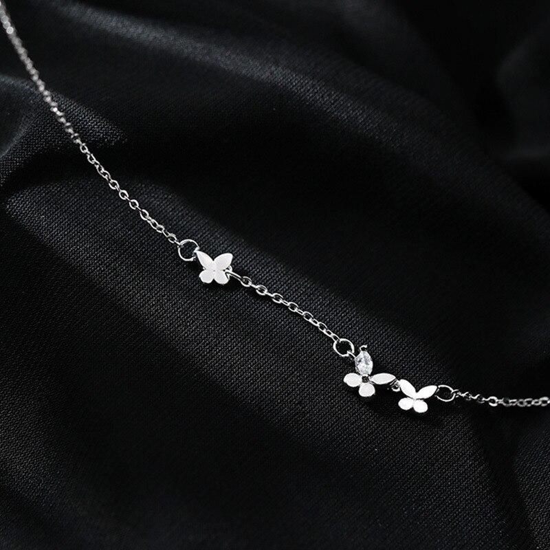 925 стерлингового серебра простой браслет бабочка для девочек мода уникальный дизайн милые романтические свадебные украшения регулируемые