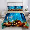 Cartoon Halloween King Queen Duvet Cover Horror Eyes Grimace Bedding Set for Children Boys Girls Scary Night Theme Quilt Cover