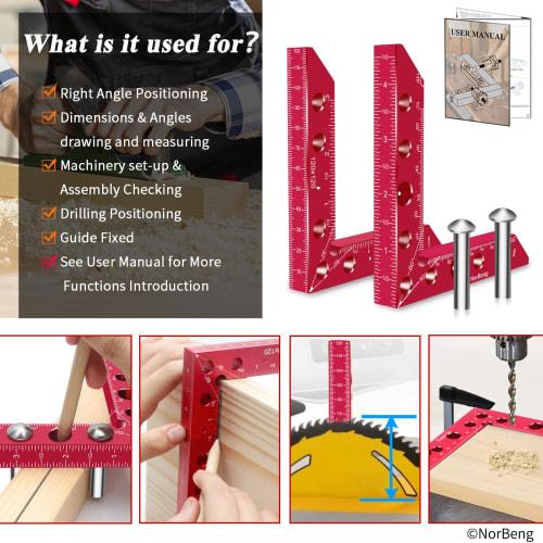 90 Degree Right Angle Clamp, Corner Clamp, Positioning Square Clamp, Edge Marking Center Finder, Precision Machinist Measuring Square, Woodworking Too