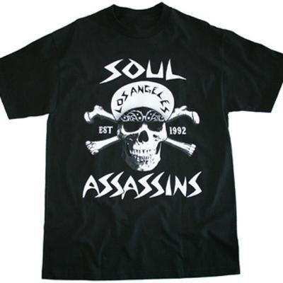 Хлопковая черная футболка унисекс с принтом группы Soul Assassins, полный размер