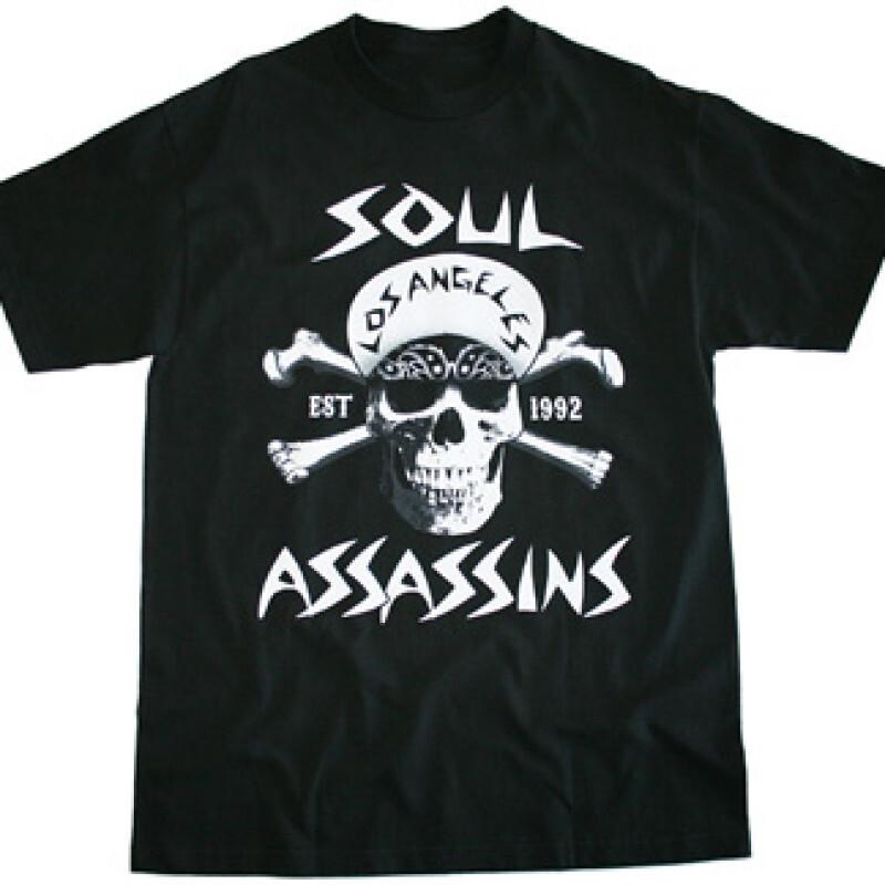 Хлопковая черная футболка унисекс с принтом группы Soul Assassins, полный размер