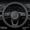 Universal Nappa Leather Car Steering Wheel Cover Breathable Sweat Absorbing Perforated Comfortable Four Season Protective