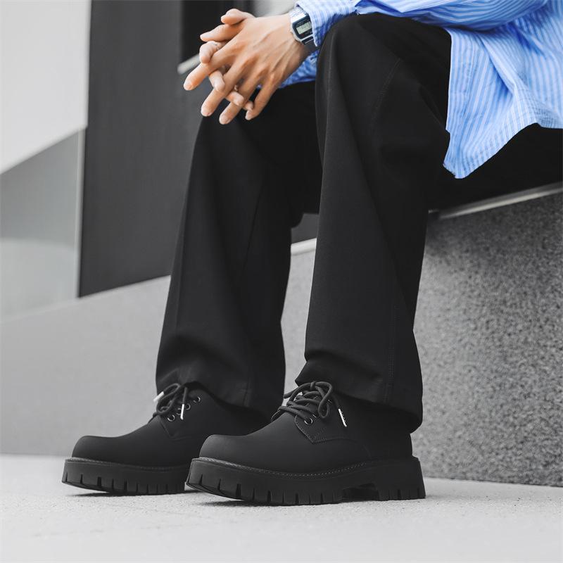 Кожаные туфли мужские повседневные туфли для увеличения роста британские деловые туфли мужские свадебные туфли дерби с большой головой 2235-J