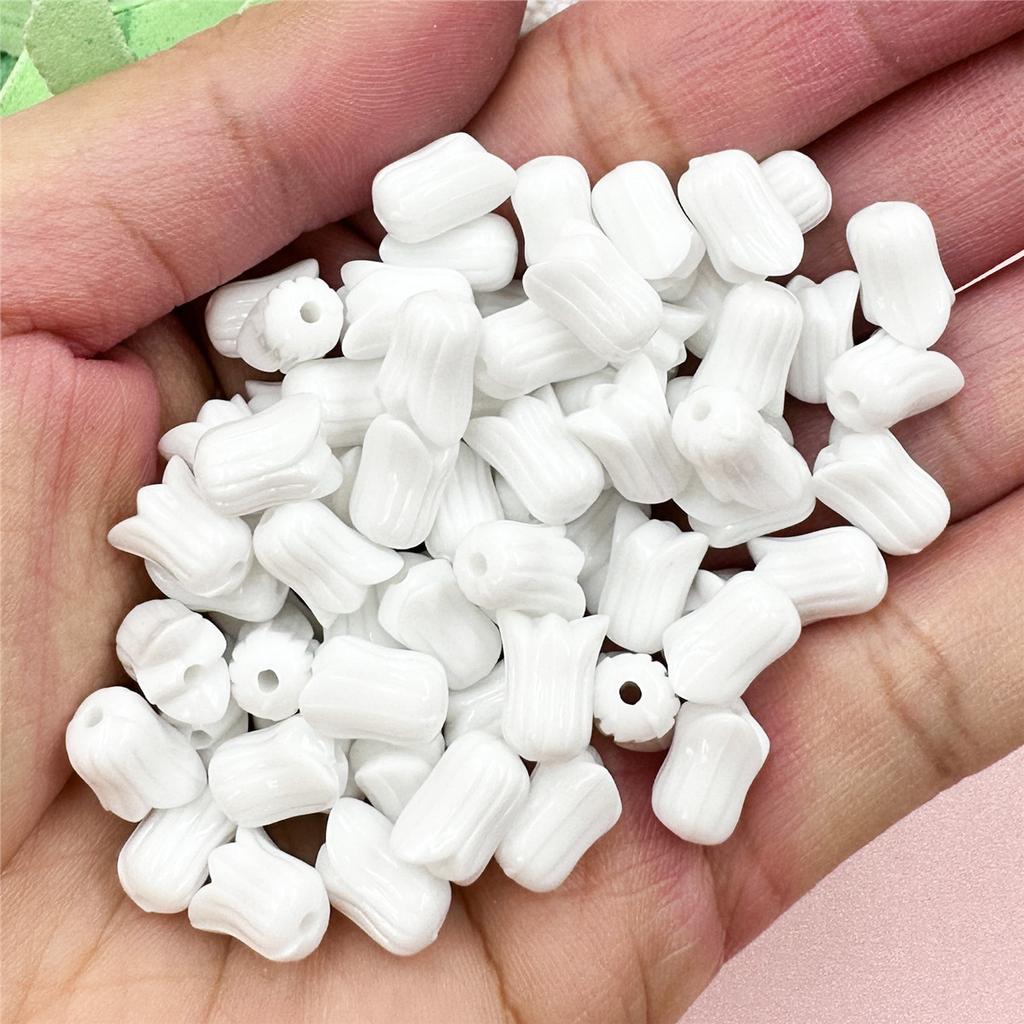 Loose Beads Flowers 7.5*9.6mm Necklace Jewelry Accessories 100PCS Bracelets Tulip Fashion Advanced For Jewelry Making DIY Acrylic