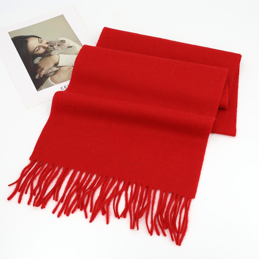 100% Wool Scarf For Women Men Winter Autumn Australia Cashmere Scarf Design Solid Color Tassel Shawl Pashmina Warm