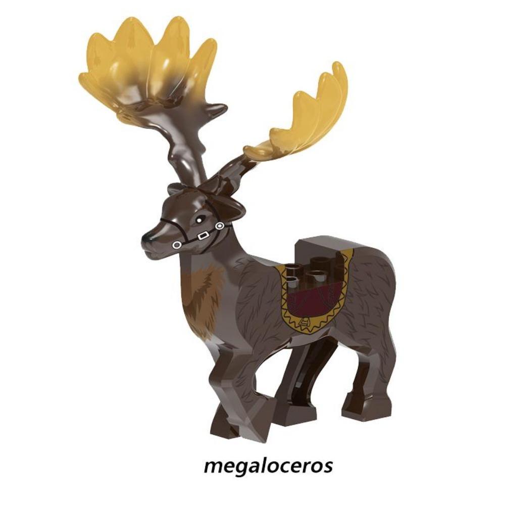 Single Sell Medieval Knight War Horses Wolves Tiger Bears Deer Dragon Animal Decorative Toy Moc Building Block Rope Saddles K039