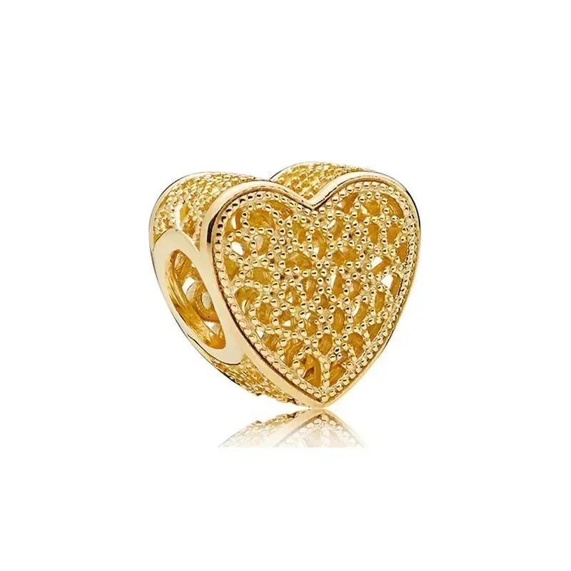 Роскошный золотой цвет серии S925, стерлинговое серебро, классический блестящий кулон «Древо жизни», подходит для оригинального браслета, подарок «сделай сам»