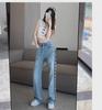 Женские джинсы 2024 года с высокой талией и широкими штанинами: Узкие, универсальные, длиной до пола, для весны/лета.