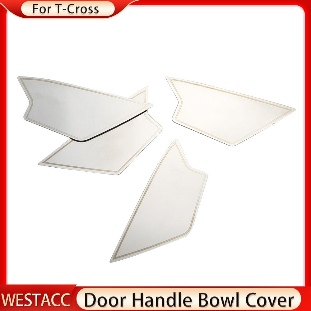 4 шт. наклейка на крышку дверной ручки автомобиля из нержавеющей стали для Volkswagen VW TCROSS T-cross 2018 -