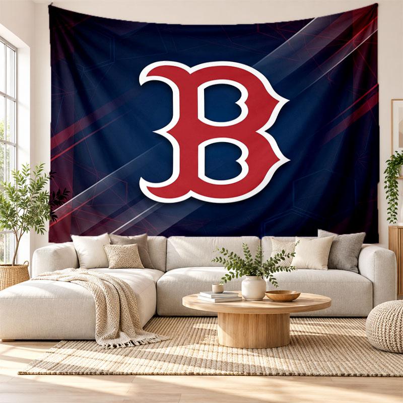 Boston Red Sox Wall Tapestry, Soft Fabric Wall Hanging, Decorative Backdrop For Bedroom Home Wall Art