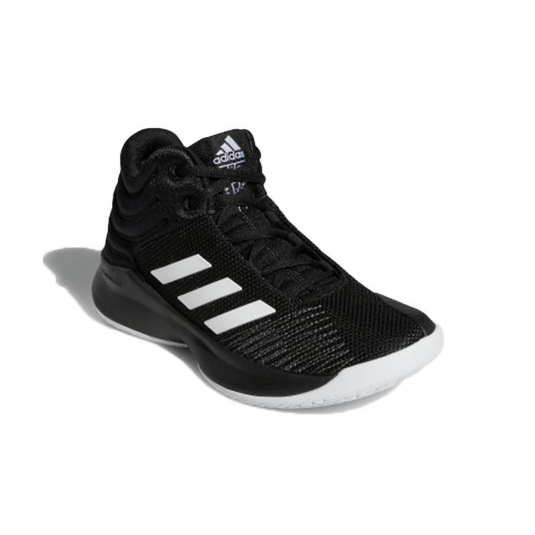 adidas Детские баскетбольные кроссовки Pro Spark 2018 K, дышащие, средняя высота, черные, белые, серые, для детей AH2644