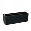 KADAX Doniczka Donica Skrzynka Balkonowa Z Wkładem Kwietnik Czarny Połysk 19x56cm