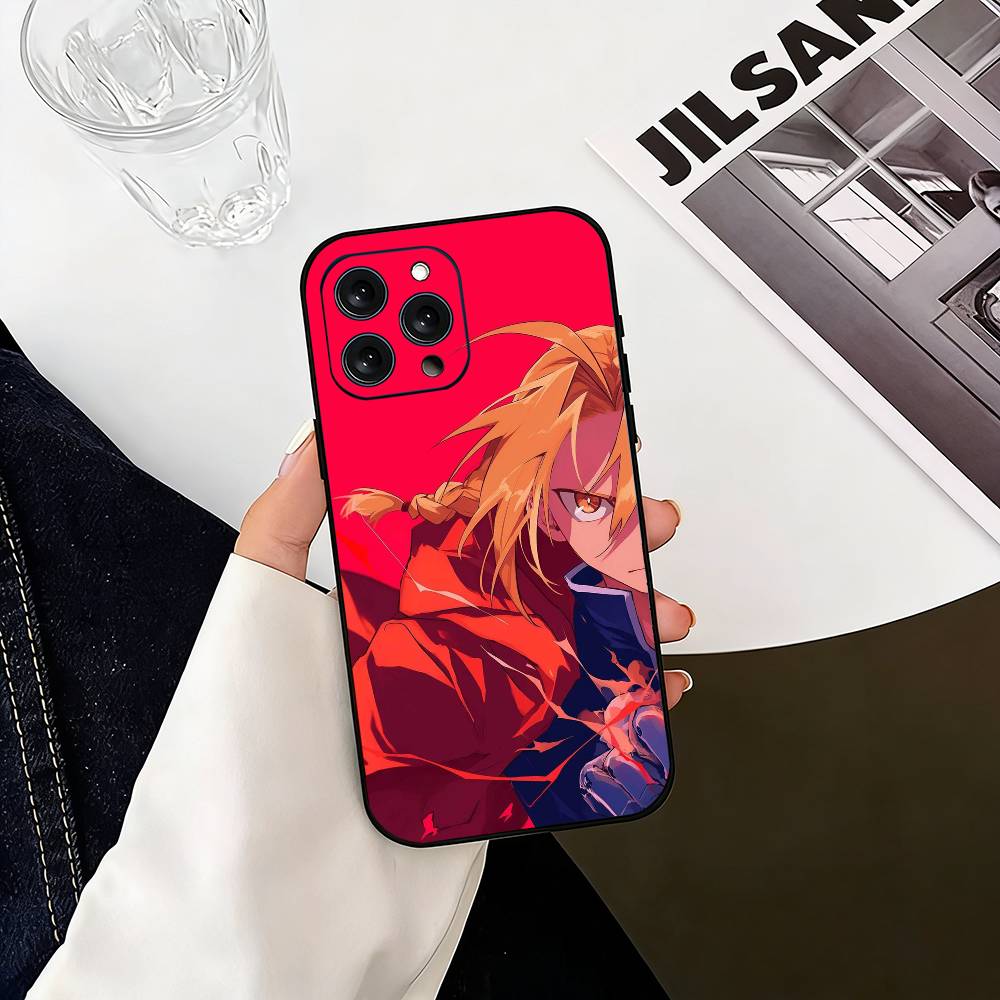 Edward Elric Fullmetal Alchemist Anime  Phone Case For iPhone 17, 16,15,14,13,12,11 Plus,Pro Max, Others Soft Black Cover