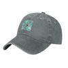 Waterlily koi in turquoise Baseball Cap Wild Ball Hat Rave funny hat Beach Womens Hats  Unisexs