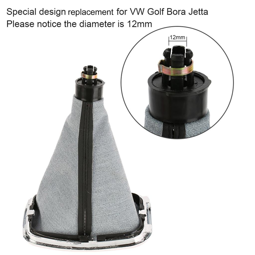New 5 Speed Gear Shift Knob Gaitor Boot Black PU Leather Replacement for VW Golf Bora Jetta GTi MK4