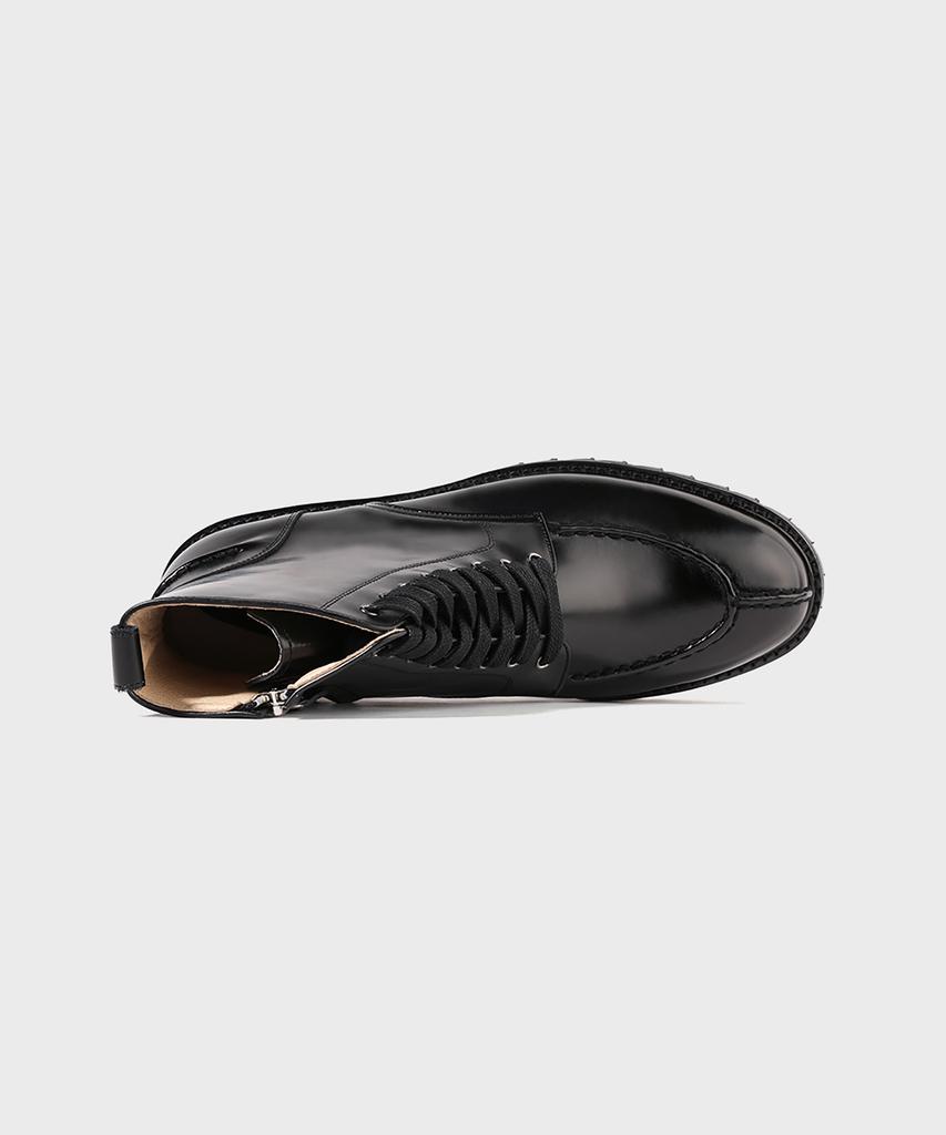 FIRENZE ATELIER [Vibram] Y-Tip Line Hidden Zipper Lace-Up Boots 7600 [Black Box]