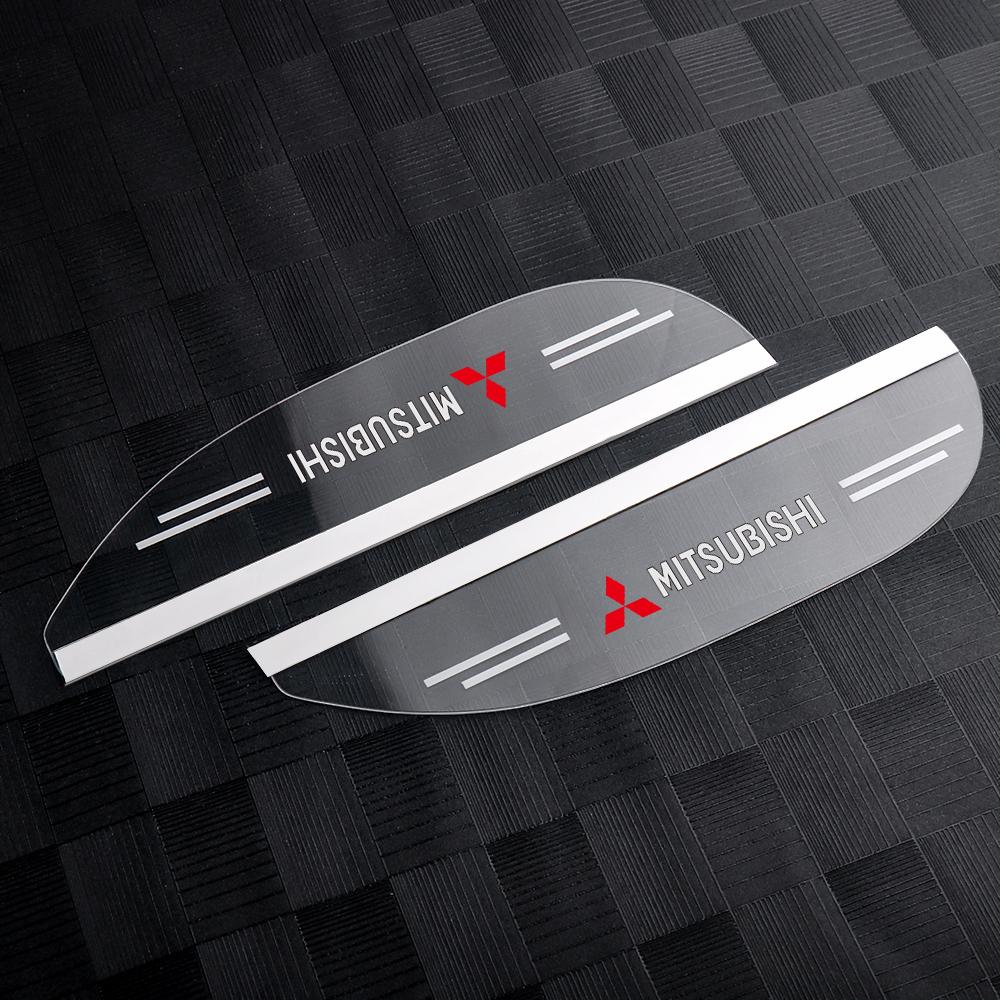 bzdn5 2Pcs PVC Car Rear View Mirror Sticker Rain Eyebrow Auto Side Mirror RainProof Cover For Mitsubishi Lancer 9 Outlander 3 Asx L200