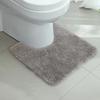 U-shaped Thickened Bathroom Floor Mat, Plush Material, Bathtub Absorbent Mat, Anti Slip Foot Mat, Bathroom Small Carpet, Entranc