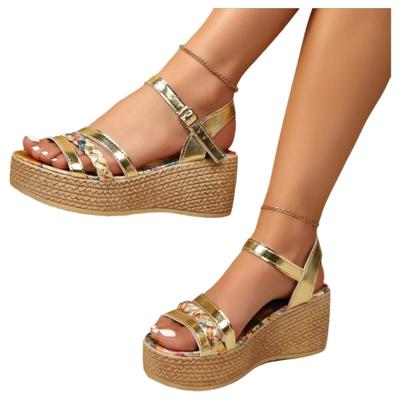 Женская мода круглый носок открытый носок сандалии на платформе легкие повседневные летние удобные нескользящие сексуальные простой дизайн