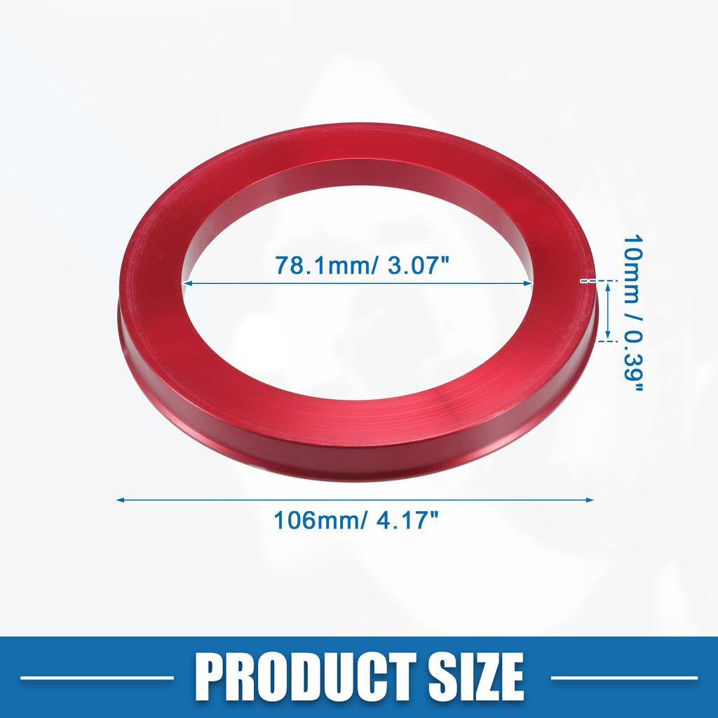 UXCELL 4pcs OD 72.6mm 73.1mm to ID 57.1mm 60.1mm 67.1mm 65.1mm Car Tire Centering Hub Centric Rings Wheel Bore Center Red