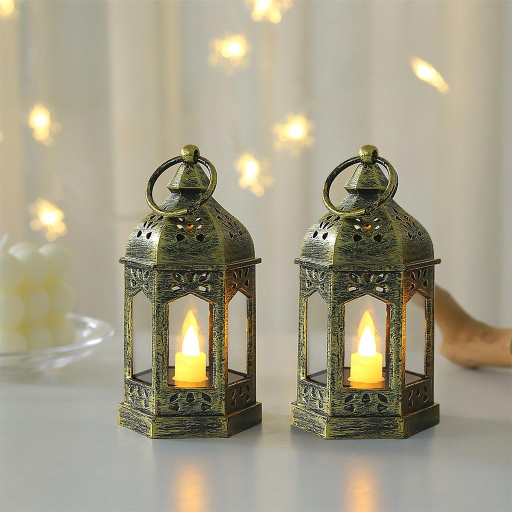 1PC - European Vintage Plastic Lamp Creative Electronic Candlestick Decorative Ornament