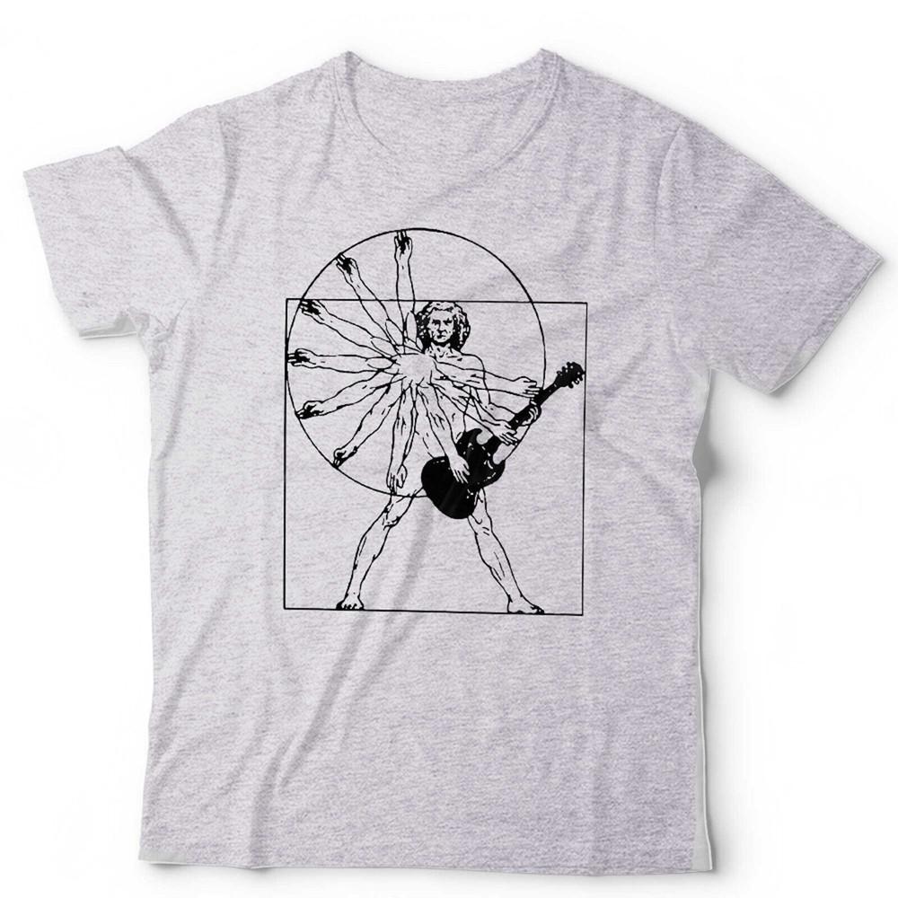 Vitruvian Guitar Man Tshirt Unisex Fathers Day Retro Vintage Funny Guitarist