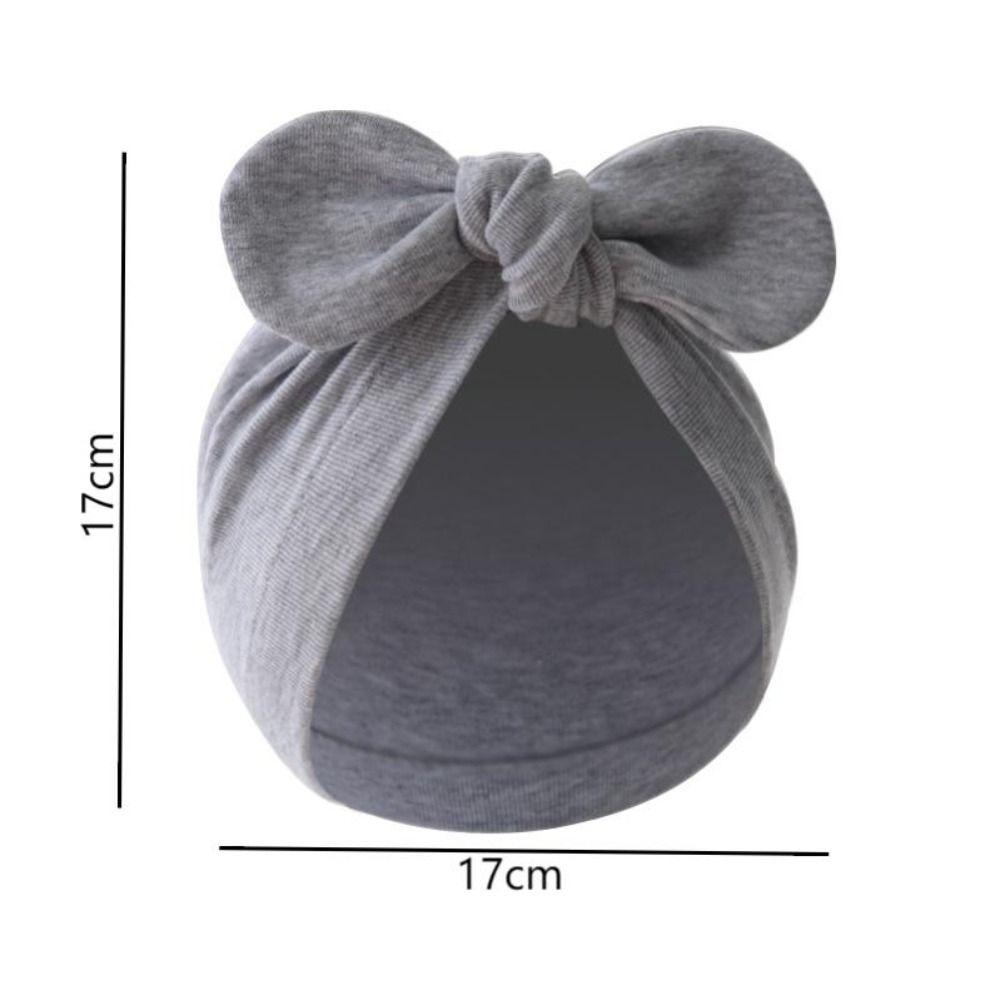 Cotton Bunny Ears Hat Solid Color Newborn Headband Cute Infant Beanie Cap  Kids