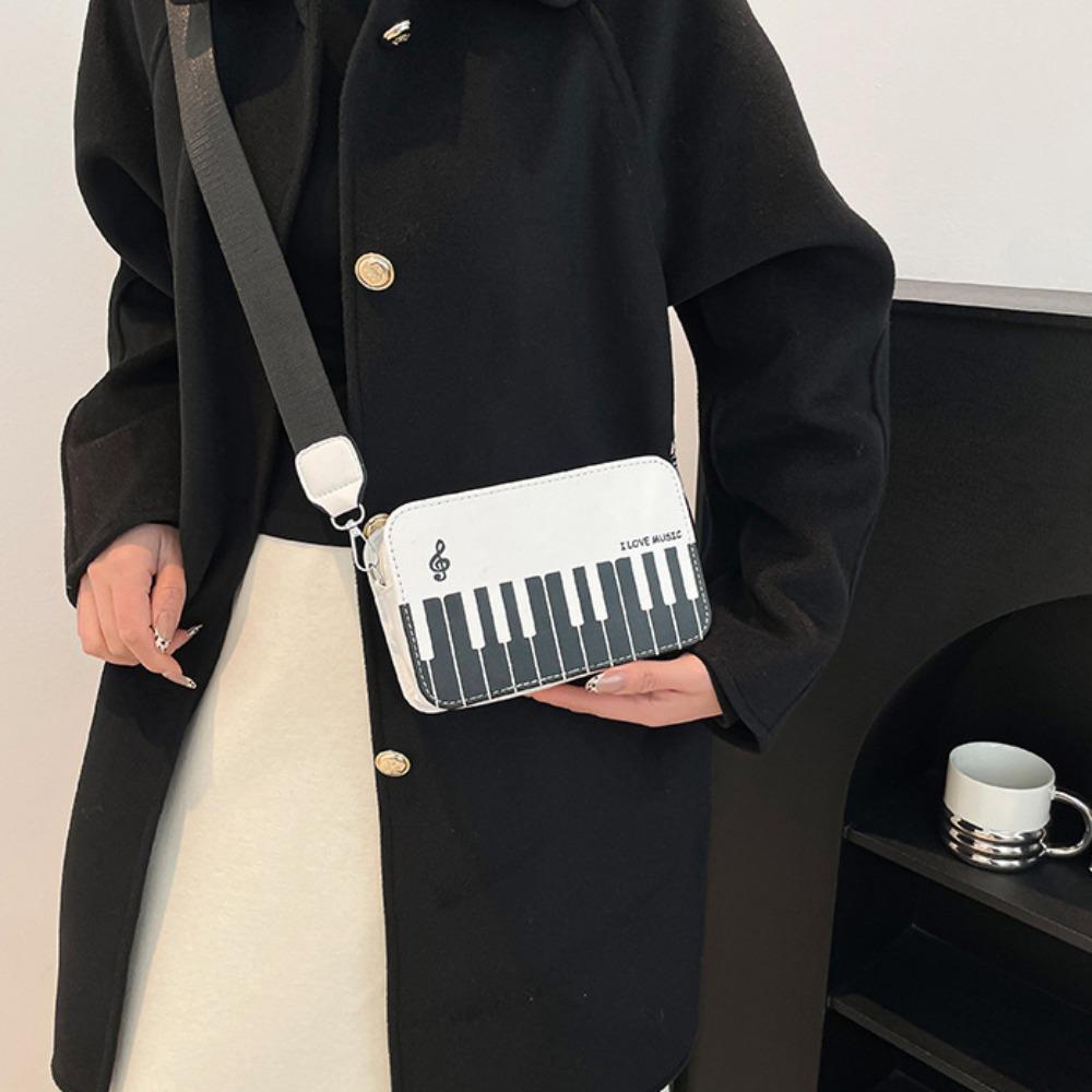Fashion Mini Square Bag Vintage PU Leather Bag Casual Piano Shoulder Bag Girls