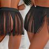 Women Sexy Beach Skirt High Waist Tassels Skirt Summer Solid Color Fringe
