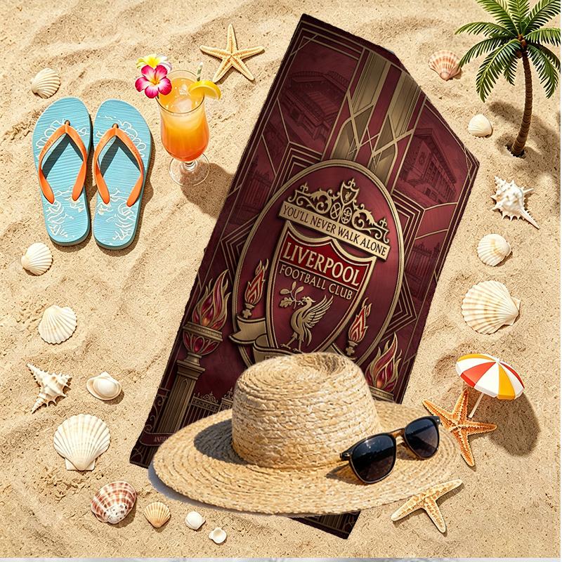 Liverpool Football Club Print Beach Towel, Versatile Lightweight Absorbent Beach Towel for Pool Surf Yoga Bathroom, Perfect Birthday Holiday Gift