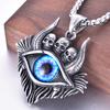 Серебряный цветной кулон «Глаз дьявола», персонализированное ожерелье с глазом, модное мужское ожерелье