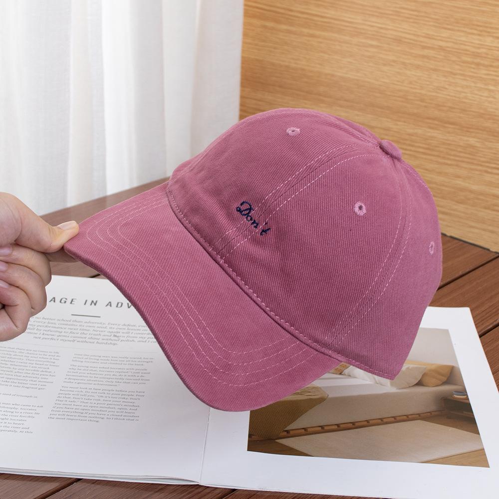 Simple letter embroidery autumn and winter polished cotton baseball cap women's street versatile travel shading show face small cap