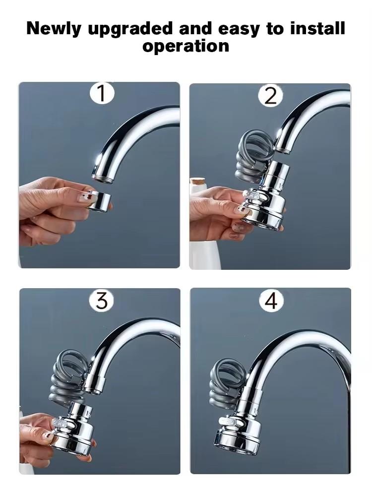 Upgraded 3 Modes Kitchen Faucet Extender with Stretchable Hose Bathroom Sink Sprayer 360 Degree Rotation Tap Filter Extender