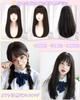 Peacoco Crossdressing Harajuku Lolita Small Heat Full of Black Hair Net Included Парик, Длинный, Прямой, Стиль, Косплей, Средний, Натуральный, Лицо,