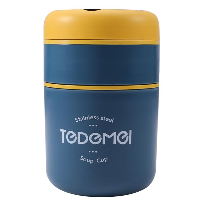 Ланч-бокс из нержавеющей стали, чашка для питья с ложкой, термос для еды, изолированный термос для супа, контейнер для завтрака